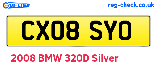 CX08SYO are the vehicle registration plates.