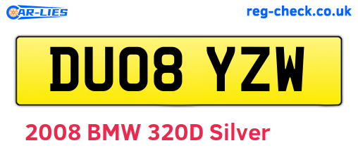 DU08YZW are the vehicle registration plates.