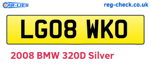 LG08WKO are the vehicle registration plates.