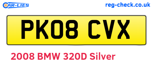 PK08CVX are the vehicle registration plates.