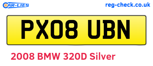 PX08UBN are the vehicle registration plates.