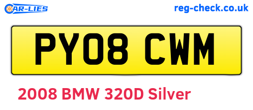 PY08CWM are the vehicle registration plates.