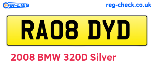 RA08DYD are the vehicle registration plates.