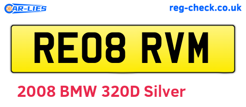 RE08RVM are the vehicle registration plates.