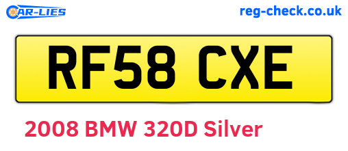 RF58CXE are the vehicle registration plates.