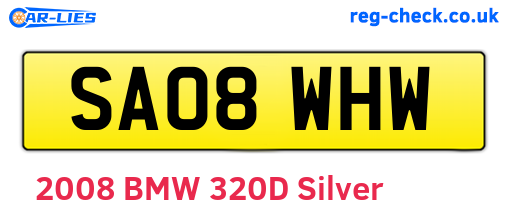 SA08WHW are the vehicle registration plates.