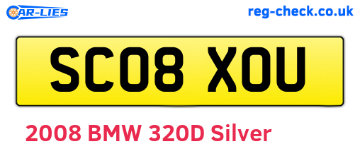 SC08XOU are the vehicle registration plates.