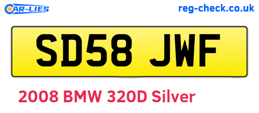 SD58JWF are the vehicle registration plates.