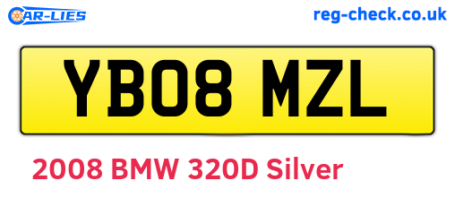 YB08MZL are the vehicle registration plates.