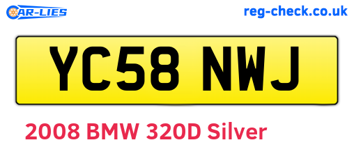 YC58NWJ are the vehicle registration plates.