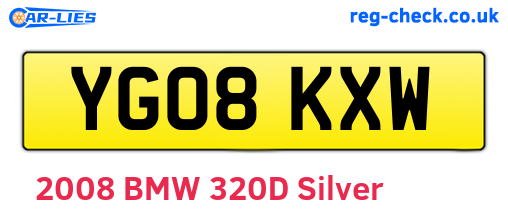 YG08KXW are the vehicle registration plates.