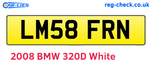 LM58FRN are the vehicle registration plates.