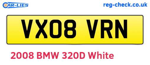 VX08VRN are the vehicle registration plates.