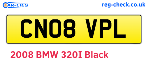 CN08VPL are the vehicle registration plates.