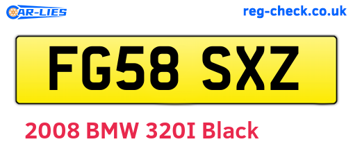 FG58SXZ are the vehicle registration plates.