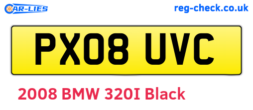 PX08UVC are the vehicle registration plates.