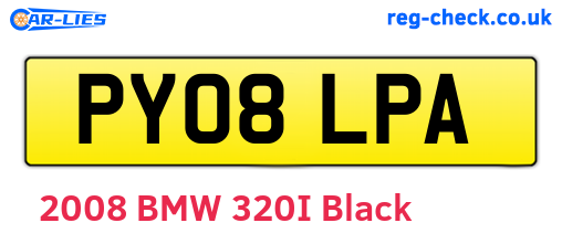 PY08LPA are the vehicle registration plates.
