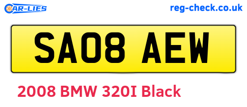SA08AEW are the vehicle registration plates.