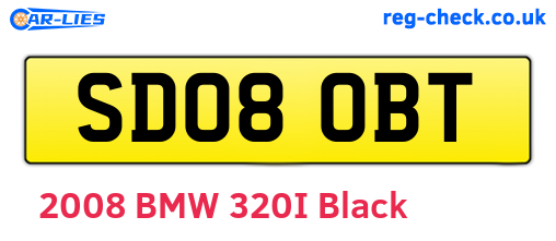 SD08OBT are the vehicle registration plates.