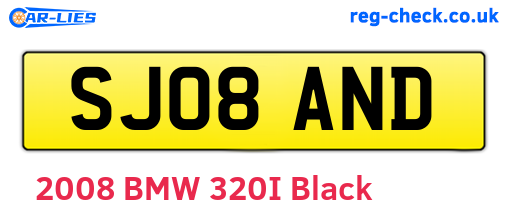 SJ08AND are the vehicle registration plates.