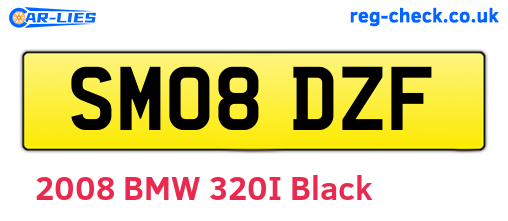 SM08DZF are the vehicle registration plates.
