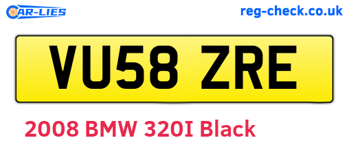 VU58ZRE are the vehicle registration plates.