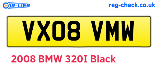 VX08VMW are the vehicle registration plates.