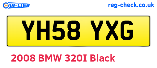 YH58YXG are the vehicle registration plates.