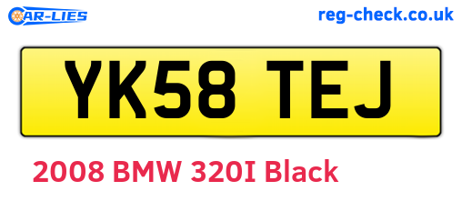 YK58TEJ are the vehicle registration plates.