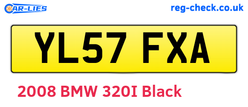 YL57FXA are the vehicle registration plates.