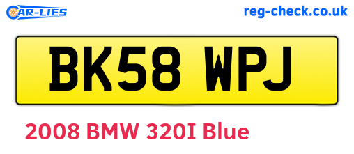 BK58WPJ are the vehicle registration plates.