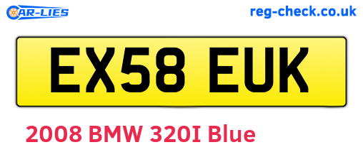 EX58EUK are the vehicle registration plates.