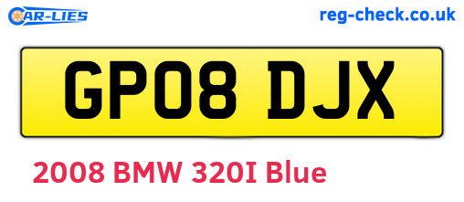 GP08DJX are the vehicle registration plates.