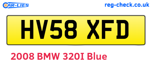 HV58XFD are the vehicle registration plates.