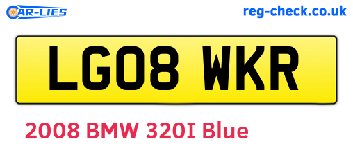 LG08WKR are the vehicle registration plates.