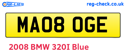 MA08OGE are the vehicle registration plates.
