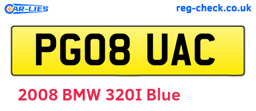 PG08UAC are the vehicle registration plates.