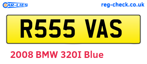 R555VAS are the vehicle registration plates.