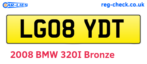 LG08YDT are the vehicle registration plates.
