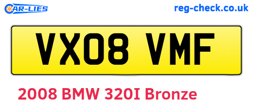 VX08VMF are the vehicle registration plates.