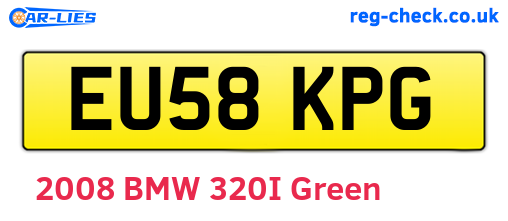 EU58KPG are the vehicle registration plates.