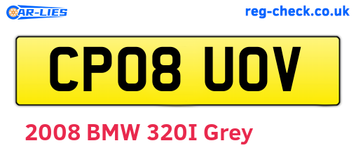 CP08UOV are the vehicle registration plates.