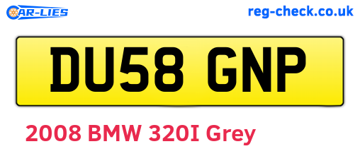 DU58GNP are the vehicle registration plates.