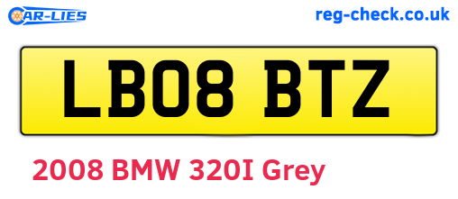 LB08BTZ are the vehicle registration plates.