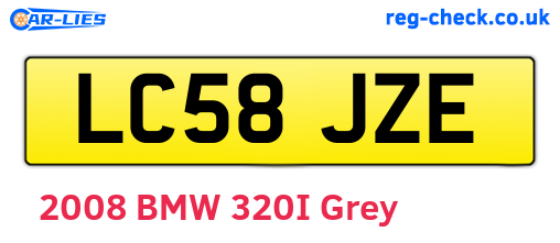 LC58JZE are the vehicle registration plates.