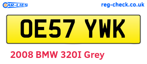 OE57YWK are the vehicle registration plates.