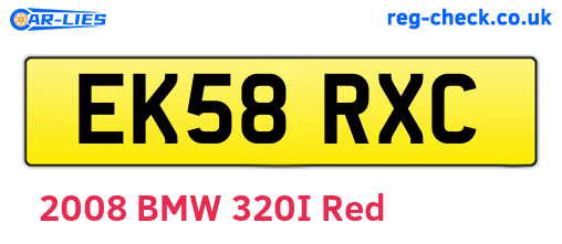 EK58RXC are the vehicle registration plates.