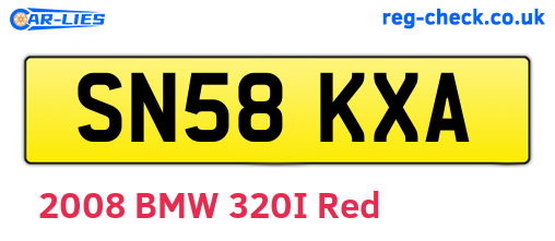 SN58KXA are the vehicle registration plates.