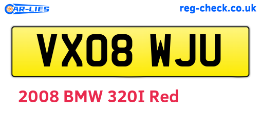 VX08WJU are the vehicle registration plates.