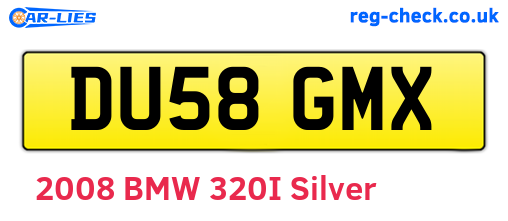 DU58GMX are the vehicle registration plates.